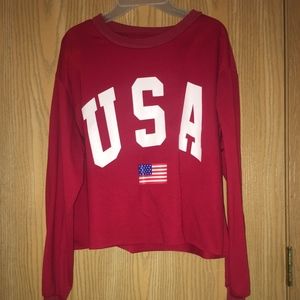 USA red cropped top